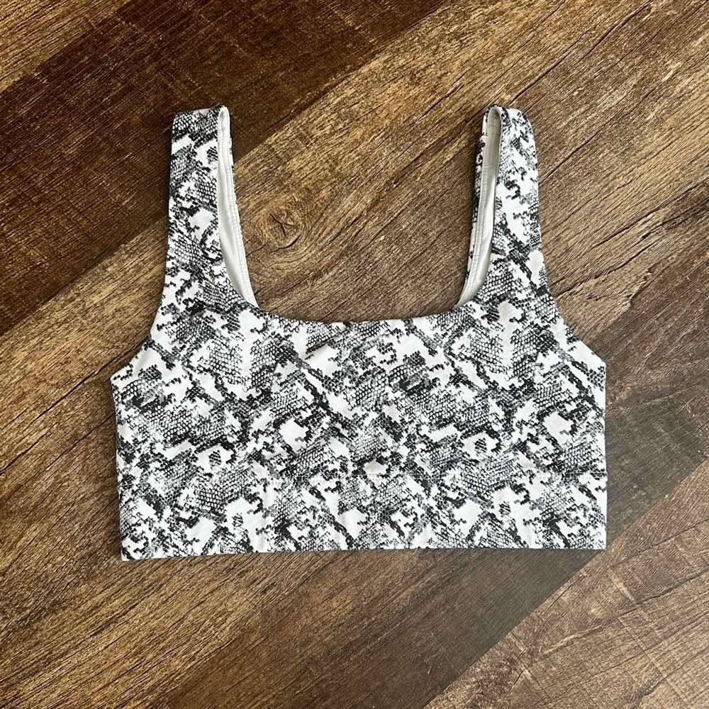 H&M Monochrome Snakeskin Sports Bra Top